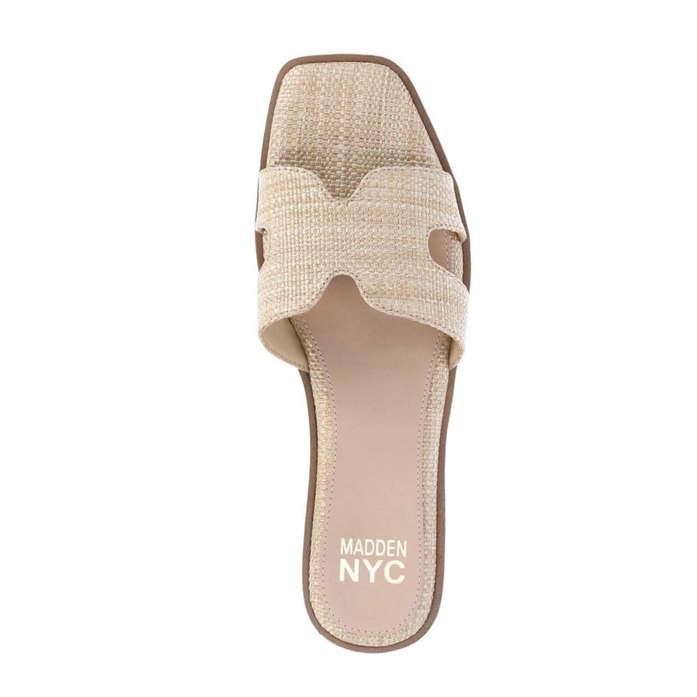 Madden NYC Women’s Classic RAFFIA Flat Slide Sandals Size 10 - Picture 2 of 5